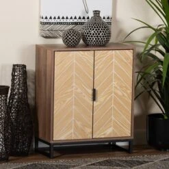 Josephine Two-Tone Wood And Metal 2 Door Storage Cabinet Walnut Brown/White/Black - Baxton Studio 11 Josephine Two-Tone Wood And Metal 2 Door Storage Cabinet Walnut Brown/White/Black - Baxton Studio -Baxton Studio GUEST e342c653 346f 4c15 9728 6e535d0ce68a