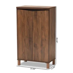 Talon Two-Tone Wood 2 Door Shoe Storage Cabinet Walnut Brown/Dark Gray - Baxton Studio 21 Talon Two-Tone Wood 2 Door Shoe Storage Cabinet Walnut Brown/Dark Gray - Baxton Studio -Baxton Studio GUEST e3867a73 fe98 48fb 83d2 acf26ef37483