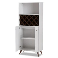 Baxton Studio Serafino And Walnut Finished Wood Wine Cabinet White/Brown - BaxtonStudio -Baxton Studio GUEST e3ea39ec 694b 4bbd 9e05 46dcb334a779