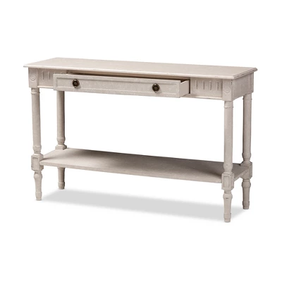 Ariella Whitewashed 1 Drawer Console Table White - Baxton Studio 10 Ariella Whitewashed 1 Drawer Console Table White - Baxton Studio - Image 10