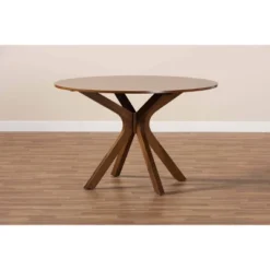 48" Kenji Wide Round Wood Dining Table Walnut - Baxton Studio 9 48" Kenji Wide Round Wood Dining Table Walnut - Baxton Studio -Baxton Studio GUEST e424572d 8275 4e65 9822 627b01c44245