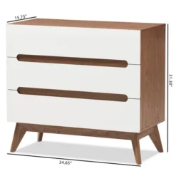 Calypso Mid-Century Modern Wood 3 Drawer Storage Chest Brown - Baxton Studio 13 Calypso Mid-Century Modern Wood 3 Drawer Storage Chest Brown - Baxton Studio -Baxton Studio GUEST e45d9e96 3e5f 482e 8aa2 a7692671bc03