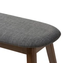 Baxton Studio Easton Mid Century Modern Walnut Finished Wood Fabric Upholstered Bench -Baxton Studio GUEST e474eb89 fdf1 442c ad63 b02e87933963