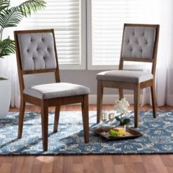 2pc Gideon Wood Dining Chair Set - Baxton Studio -Baxton Studio GUEST e4768e22 a791 4258 928a 17f422bb9c16