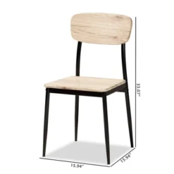 4pc Honore Wood And Metal Dining Chair Set Light Brown/Black - Baxton Studio 13 4pc Honore Wood And Metal Dining Chair Set Light Brown/Black - Baxton Studio -Baxton Studio GUEST e4c88d3e 62f3 4f62 802e ae06ee4f30f5