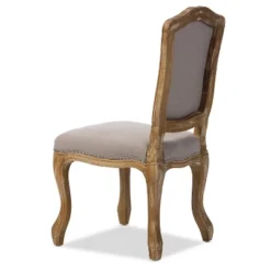 Chateauneuf French Weathered Oak Finish Fabric Upholstered Dining Side Chair Beige - Baxton Studio: Linen, No Assembly Required 9 Chateauneuf French Weathered Oak Finish Fabric Upholstered Dining Side Chair Beige - Baxton Studio: Linen, No Assembly Required -Baxton Studio GUEST e4d260f7 cbbb 4eab 9d4d 950e38982069