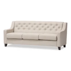 Arcadia Modern And Contemporary Fabric Upholstered Button Tufted Living Room 3 Seater Sofa - Baxton Studio -Baxton Studio GUEST e5bef440 8e97 4cfe b15c 0fdfc4e1824f