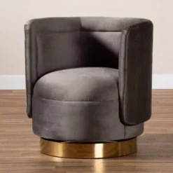 Saffi Velvet Upholstered Swivel Accent Chair - Baxton Studio 13 Saffi Velvet Upholstered Swivel Accent Chair - Baxton Studio -Baxton Studio GUEST e5dd005f 2f0d 4a8e b01b e72afb62eb91