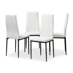 Set Of 4 Matiese Modern And Contemporary Faux Leather Upholstered Dining Chairs - Baxton Studio -Baxton Studio GUEST e67ceb3b 4173 4a44 9767 53c69090386b