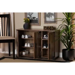 3 Door Cyrille Wood Shoe Cabinet Brown - Baxton Studio 15 3 Door Cyrille Wood Shoe Cabinet Brown - Baxton Studio -Baxton Studio GUEST e69a7cc8 83cc 4b03 a376 2c8b26b78da4