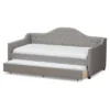 Twin Perry Modern And Contemporary Fabric Daybed With Trundle Light Gray - Baxton Studio