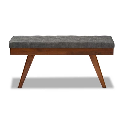 Alona Medium Wood Dining Bench Gray - Baxton Studio 1 Alona Medium Wood Dining Bench Gray - Baxton Studio