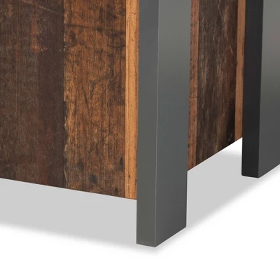 Ranger Two-Tone And Wood 1 Drawer Sideboard Buffet Rustic Brown/Gray - Baxton Studio 4 Ranger Two-Tone And Wood 1 Drawer Sideboard Buffet Rustic Brown/Gray - Baxton Studio - Image 4
