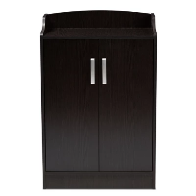 Verdell Modern And Contemporary Finished Shoe Cabinet Dark Brown - Baxton Studio 2 Verdell Modern And Contemporary Finished Shoe Cabinet Dark Brown - Baxton Studio - Image 2