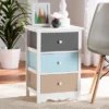 Kalila Wood 3 Drawer Nightstand White - Baxton Studio