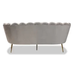 Genia Velvet Fabric Upholstered And Metal Sofa Gray/Gold - Baxton Studio 16 Genia Velvet Fabric Upholstered And Metal Sofa Gray/Gold - Baxton Studio -Baxton Studio GUEST e94ee164 922f 488c a41c 812c00325128