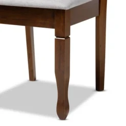 7pc Augustine Fabric Upholstered Dining Set Gray/Walnut Brown - Baxton Studio -Baxton Studio GUEST e986dd6e 9951 4a02 983d 04119f3a011f