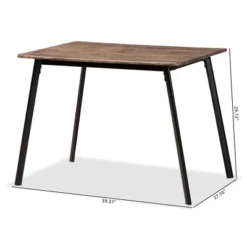 Calder Wood And Metal Dining Table Walnut Brown/Black - Baxton Studio 15 Calder Wood And Metal Dining Table Walnut Brown/Black - Baxton Studio -Baxton Studio GUEST e9a2a035 f5f8 42b3 a7db f09a01e4b48e