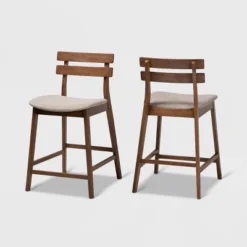 Set Of 2 Larine Wood Counter Height Barstools - Baxton Studio 17 Set Of 2 Larine Wood Counter Height Barstools - Baxton Studio -Baxton Studio GUEST e9dc21cc 9e9d 4f0c b701 365fb76c7b97