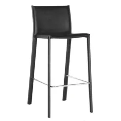 Set Of 2 Crawford Leather Counter Height Stools - Baxton Studio -Baxton Studio GUEST ea08401c 538c 48b4 8df3 8efcce39afd2