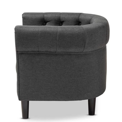 Bisset Chesterfield Chair Gray - Baxton Studio 8 Bisset Chesterfield Chair Gray - Baxton Studio - Image 8