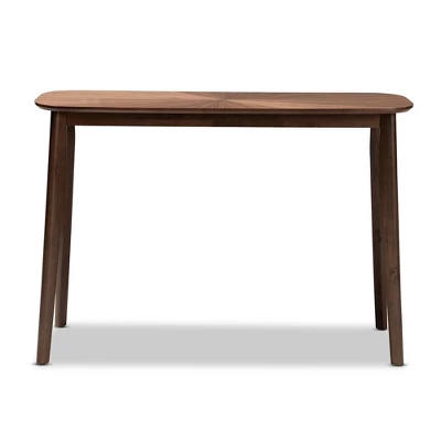 Baxton Studio Wendy Wood Console Table Walnut: Rubberwood Entryway Furniture, Sunburst Pattern, Mid-Century Design 5 Baxton Studio Wendy Wood Console Table Walnut: Rubberwood Entryway Furniture, Sunburst Pattern, Mid-Century Design - Image 5