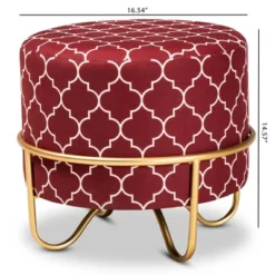 Candice Quatrefoil Velvet Upholstered Metal Ottoman Red - Baxton Studio 11 Candice Quatrefoil Velvet Upholstered Metal Ottoman Red - Baxton Studio -Baxton Studio GUEST eacbf2ef fc94 47f5 b5a9 960e2fe04665