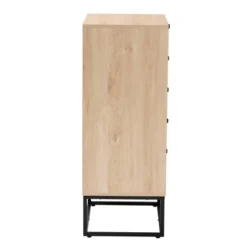 Amelia Wood Rattan 5 Drawer Storage Cabinet Natural Brown/Black - Baxton Studio -Baxton Studio GUEST eaf9464e 5410 42fb 9955 2b12378e2519