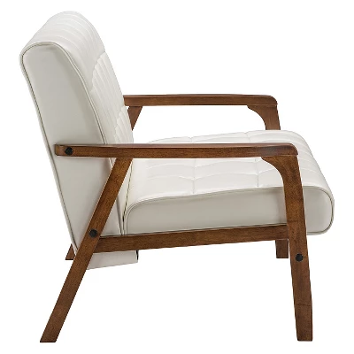 Mid-Century Masterpieces Loveseat White - Baxton Studio 2 Mid-Century Masterpieces Loveseat White - Baxton Studio - Image 2