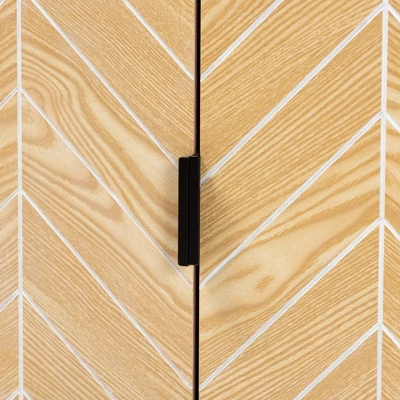 Josephine Two-Tone Wood And Metal 2 Door Storage Cabinet Walnut Brown/White/Black - Baxton Studio 5 Josephine Two-Tone Wood And Metal 2 Door Storage Cabinet Walnut Brown/White/Black - Baxton Studio - Image 5