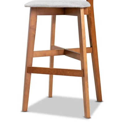 2pc Cameron Wood Counter Height Barstools Gray/Walnut/Brown - Baxton Studio 4 2pc Cameron Wood Counter Height Barstools Gray/Walnut/Brown - Baxton Studio - Image 4
