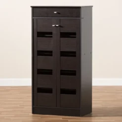 Acadia Modern And Contemporary Finished Shoe Cabinet Dark Brown - Baxton Studio 20 Acadia Modern And Contemporary Finished Shoe Cabinet Dark Brown - Baxton Studio -Baxton Studio GUEST ebf89834 ec63 4bab be69 7907ee4f2c33
