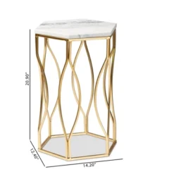 Kalena Metal End Table With Marble Tabletop Gold - Baxton Studio 13 Kalena Metal End Table With Marble Tabletop Gold - Baxton Studio -Baxton Studio GUEST ec7d6a99 13e2 4fb9 a473 a26a28e15d01
