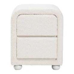 Baxton Studio Bonilla Teddy Bear Fabric And Rubberwood 2 Drawer Nightstand White: Polyester, MDF, Modern Design 10 Baxton Studio Bonilla Teddy Bear Fabric And Rubberwood 2 Drawer Nightstand White: Polyester, MDF, Modern Design -Baxton Studio GUEST ecb049d4 83d0 4a08 a087 97993125990d