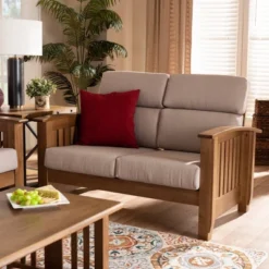 Charlotte Fabric Upholstered Wood 2 Seater Loveseat Taupe/Brown - Baxton Studio 12 Charlotte Fabric Upholstered Wood 2 Seater Loveseat Taupe/Brown - Baxton Studio -Baxton Studio GUEST ecb9b4e5 cdf7 4a87 8cd6 15eccb223008