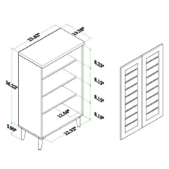 Salma Wood 2 Door Shoe Storage Cabinet Dark Brown - Baxton Studio -Baxton Studio GUEST ed254f38 776e 41d9 9438 e8a68b4ec23c