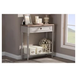 Edouard French Provincial Style Console Table With 1 Drawer - White/Light Brown - Baxton Studio 5 Edouard French Provincial Style Console Table With 1 Drawer - White/Light Brown - Baxton Studio -Baxton Studio GUEST ed2aa560 feec 4d94 9559 3fa8f6bf2309