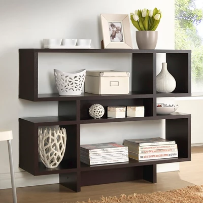 Cassidy 35.25" 4 Level Modern Bookshelf Dark Brown - Baxton Studio 2 Cassidy 35.25" 4 Level Modern Bookshelf Dark Brown - Baxton Studio - Image 2