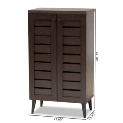 Salma Wood 2 Door Shoe Storage Cabinet Dark Brown - Baxton Studio -Baxton Studio GUEST edadeb32 9032 4cd0 9987 7cf1e92c0c8d