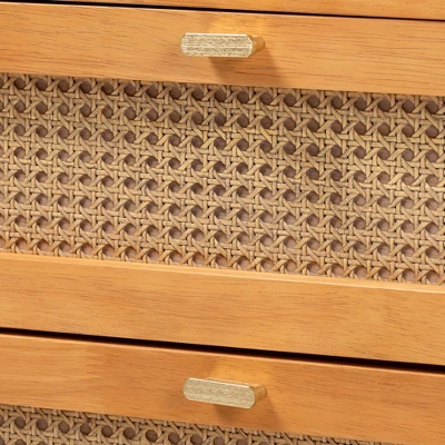 Baxton Studio Jenn Golden Brown Wood Japandi 3-Piece Storage Set With Distressed-Finished Rattan 5 Baxton Studio Jenn Golden Brown Wood Japandi 3-Piece Storage Set With Distressed-Finished Rattan - Image 5