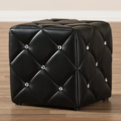 Stacey Modern And Contemporary Faux Leather Upholstered Ottoman - Baxton Studio 8 Stacey Modern And Contemporary Faux Leather Upholstered Ottoman - Baxton Studio -Baxton Studio GUEST ee493053 b0ff 4335 a0ca c606a7338f1d