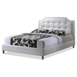 King Carlotta Modern Bed With Upholstered Headboard - Baxton Studio 11 King Carlotta Modern Bed With Upholstered Headboard - Baxton Studio -Baxton Studio GUEST ee7a33db 890b 4324 bce0 b43b49ec091a
