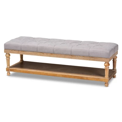 Linda Linen Fabric Upholstered Washed Wood Storage Bench - Baxton Studio 8 Linda Linen Fabric Upholstered Washed Wood Storage Bench - Baxton Studio - Image 8