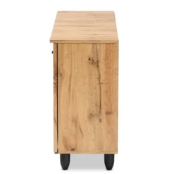 Winda Wood 3 Door Shoe Cabinet Oak Brown/Black - Baxton Studio 11 Winda Wood 3 Door Shoe Cabinet Oak Brown/Black - Baxton Studio -Baxton Studio GUEST eefe0d8f 54d3 417b 9aee c28a9e46b8b9