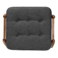 Jeanine Fabric And Wood Ottoman Footstool Dark Gray/Walnut Brown - Baxton Studio: Japandi Inspired, Rubberwood Frame, Button-Tufted 9 Jeanine Fabric And Wood Ottoman Footstool Dark Gray/Walnut Brown - Baxton Studio: Japandi Inspired, Rubberwood Frame, Button-Tufted -Baxton Studio GUEST ef4ae6a8 6d14 4741 9857 7080e174e1d8