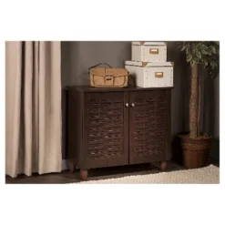 Winda Modern And Contemporary 2-Door Wooden Entryway Shoes Storage Cabinet - Dark Brown - Baxton Studio 8 Winda Modern And Contemporary 2-Door Wooden Entryway Shoes Storage Cabinet - Dark Brown - Baxton Studio -Baxton Studio GUEST f051c225 4e32 43fc b9b9 4d46d098a654