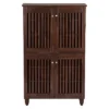 Fernanda Modern And Contemporary 4-Door Wooden Entryway Shoes Storage Tall Cabinet - Oak Brown - Baxton Studio