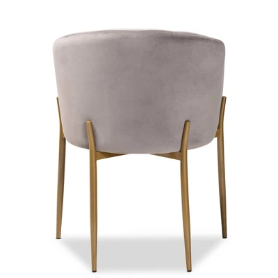 Ballard Velvet Fabric Upholstered Metal Dining Chair - Baxton Studio 3 Ballard Velvet Fabric Upholstered Metal Dining Chair - Baxton Studio - Image 3