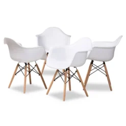 4pc Galen Plastic And Wood Dining Chair Set - Baxton Studio 19 4pc Galen Plastic And Wood Dining Chair Set - Baxton Studio -Baxton Studio GUEST f0a1a705 0449 458d b6a8 49cd6921a228