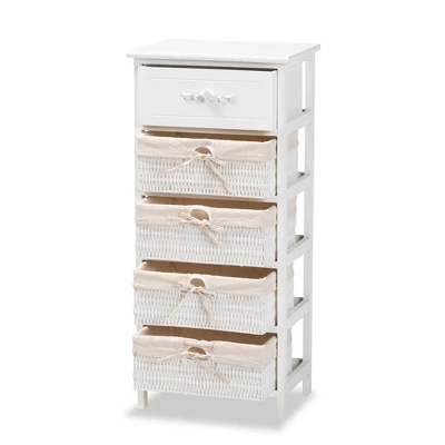 Madelia Wood 1 Drawer Storage Unit White - Baxton Studio 3 Madelia Wood 1 Drawer Storage Unit White - Baxton Studio - Image 3